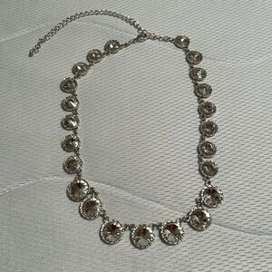 Silver White Crystal Necklace